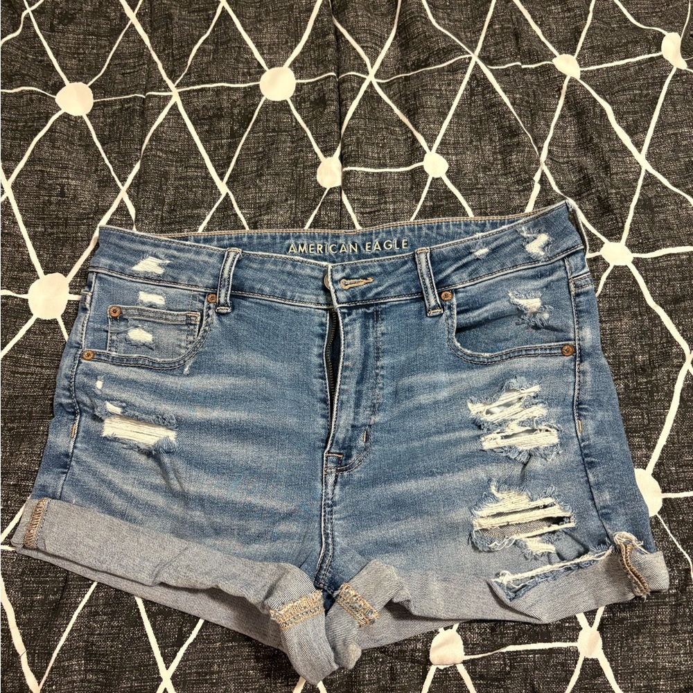 American Eagle Distressed Blue Jean Shorts